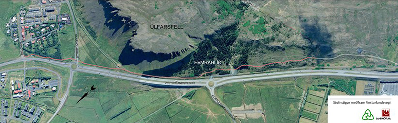 Hjóla- og göngustígur milli Mosfellsbæjar og Reykjavíkur